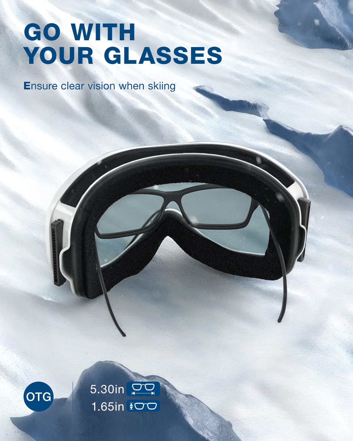 ZIONOR Lagopus Ski Snowboard Goggles UV Protection Anti fog Snow Goggles for Men Women Adult Youth VLT 8.6% White Frame Silver Lens