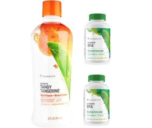 Youngevity Combo: Tangerine Multi 32 fl oz + Ultimate EFA 120 Softgels EXP 2/24