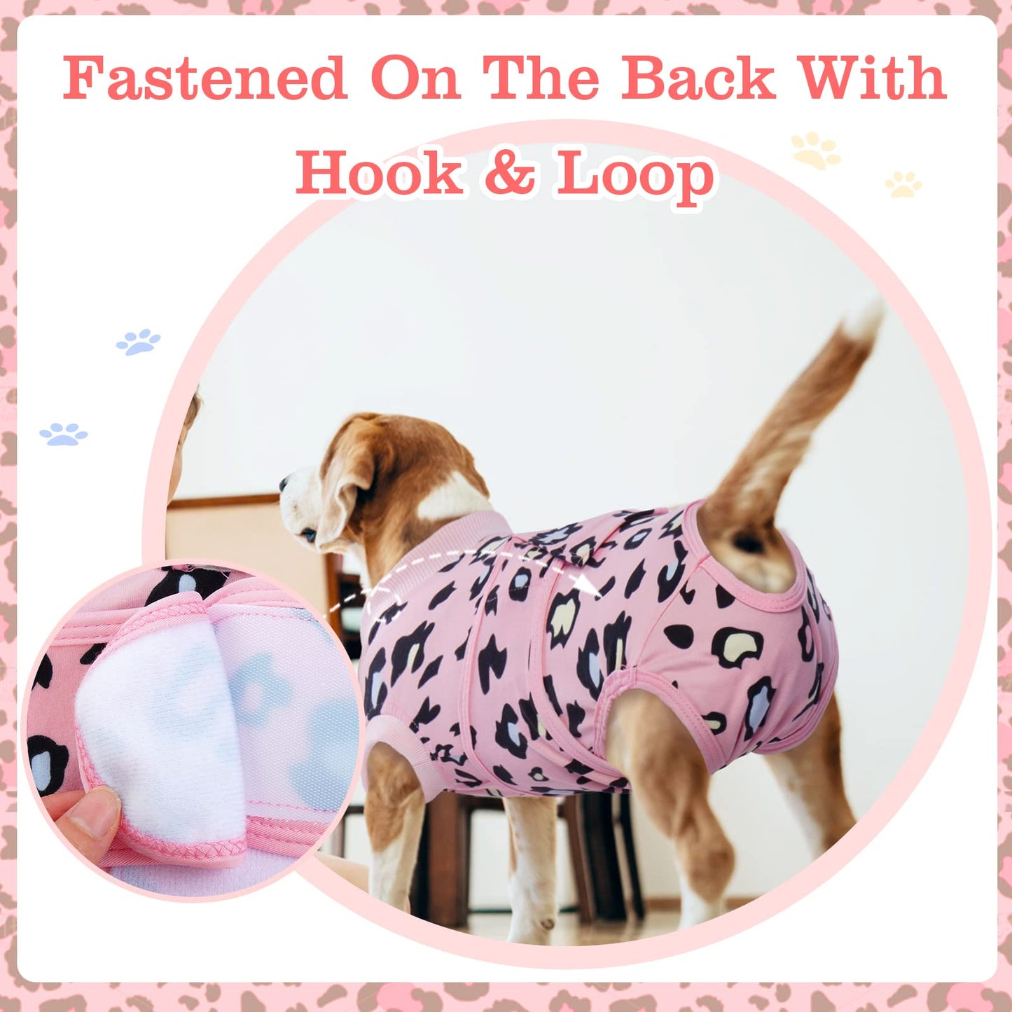 Recovery Suit for Dogs After Surgery Soft Breathable Dog - Pink Leopard XXL