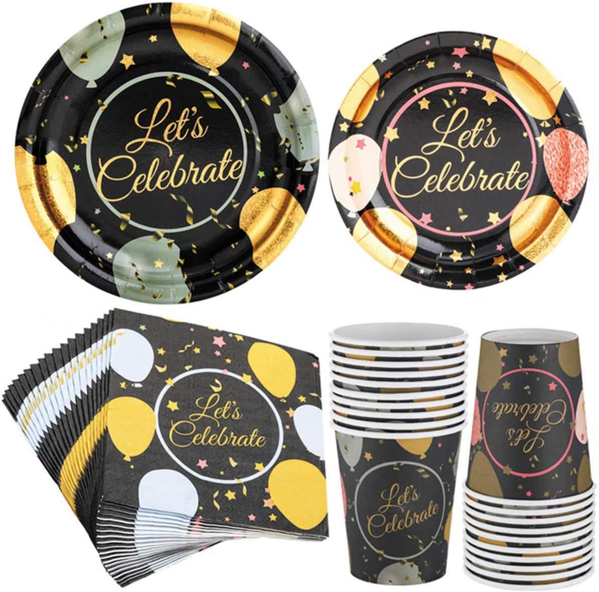 Birthday Party Tableware Supplies, Disposable Tableware Kit 20 Guests