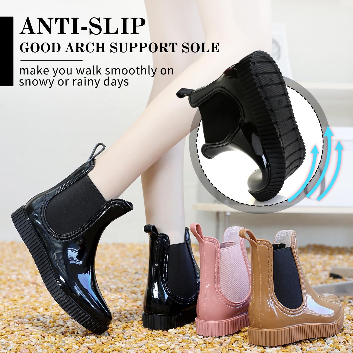 HSBDNZQ Rain Boots for Gardening ,Outdoor Work Anti-Slipping Size 39=US9.5