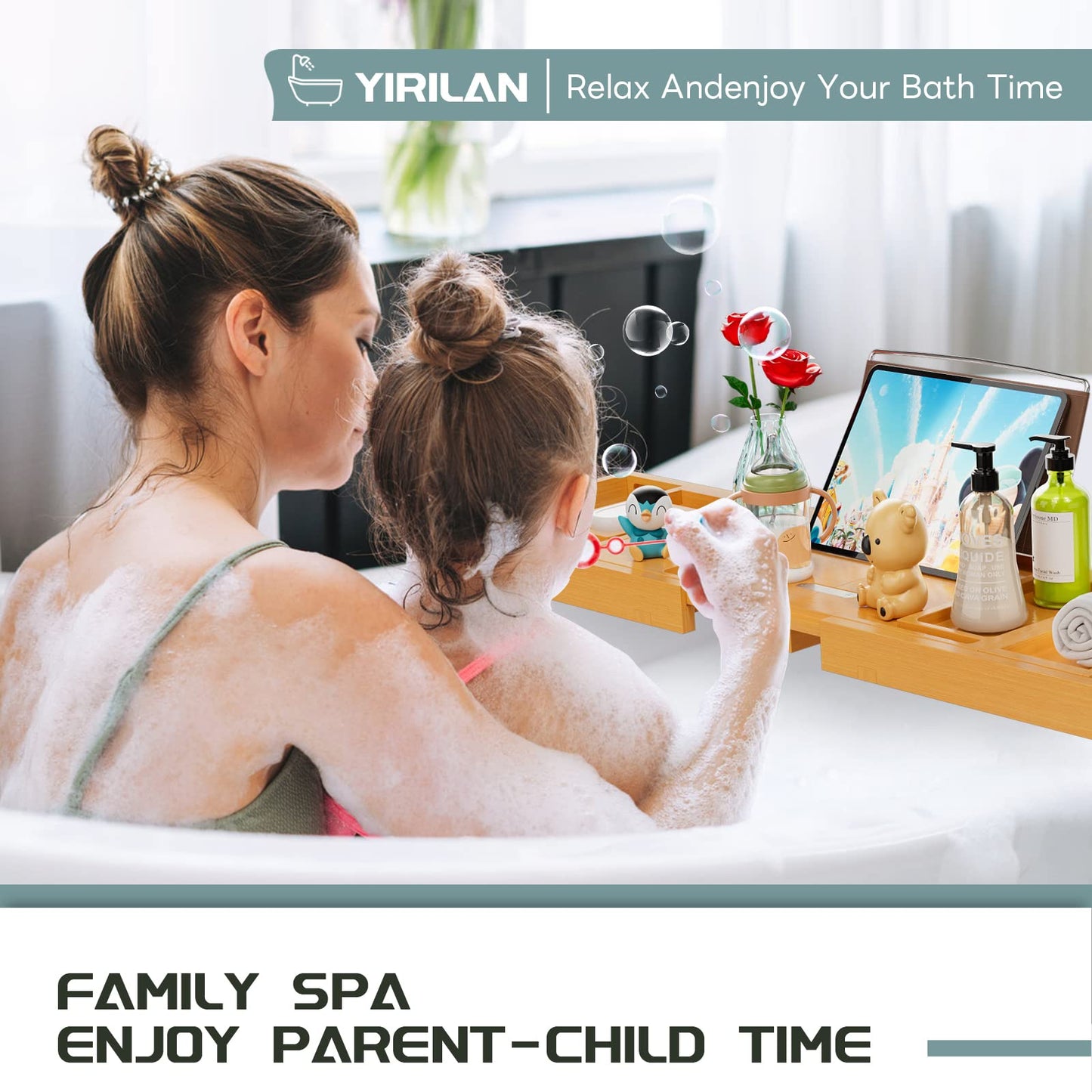 Premium Bathtub Tray Caddy - Expandable Bath Tray - Unique House Warming Gifts