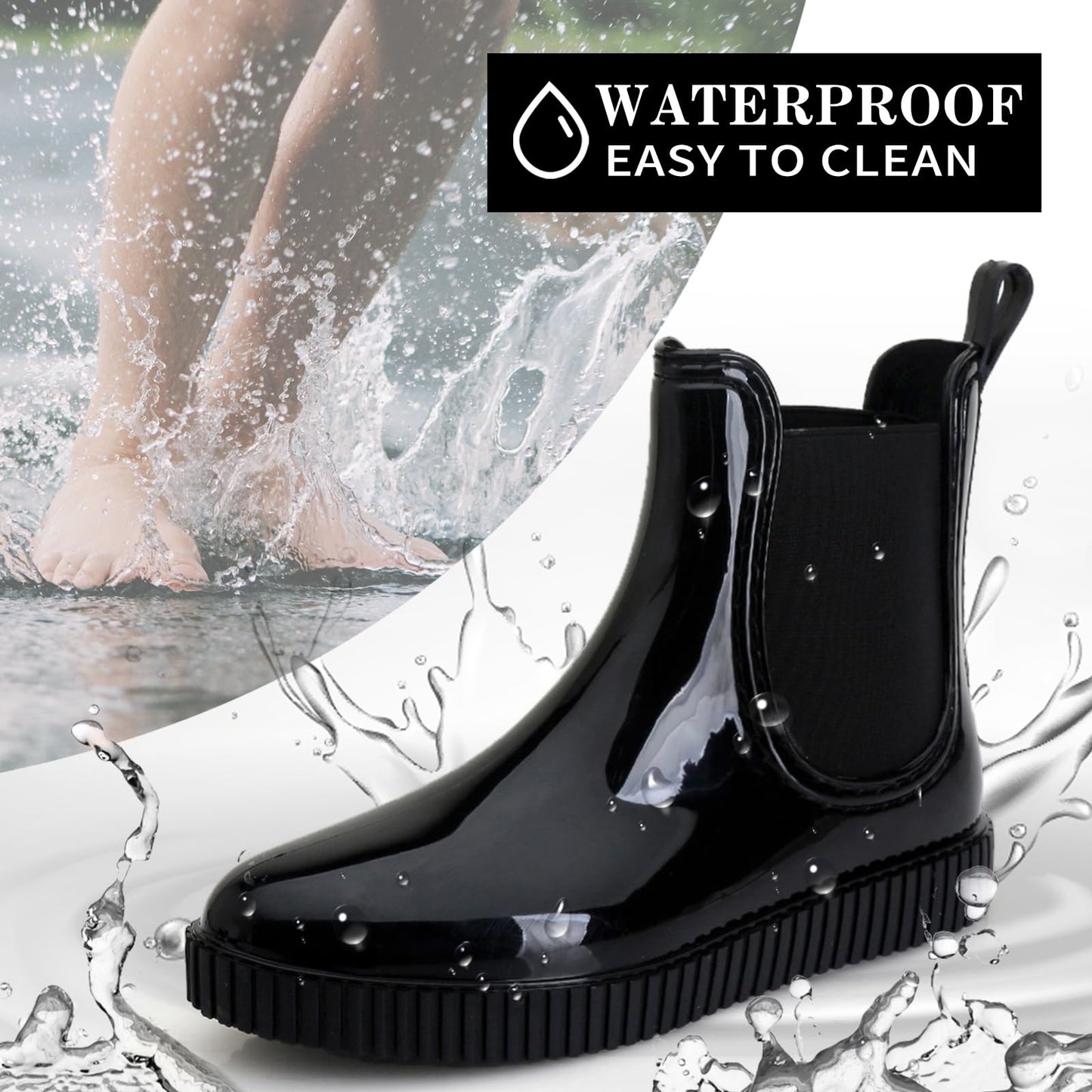 HSBDNZQ Rain Boots for Gardening ,Outdoor Work Anti-Slipping Size 39=US9.5