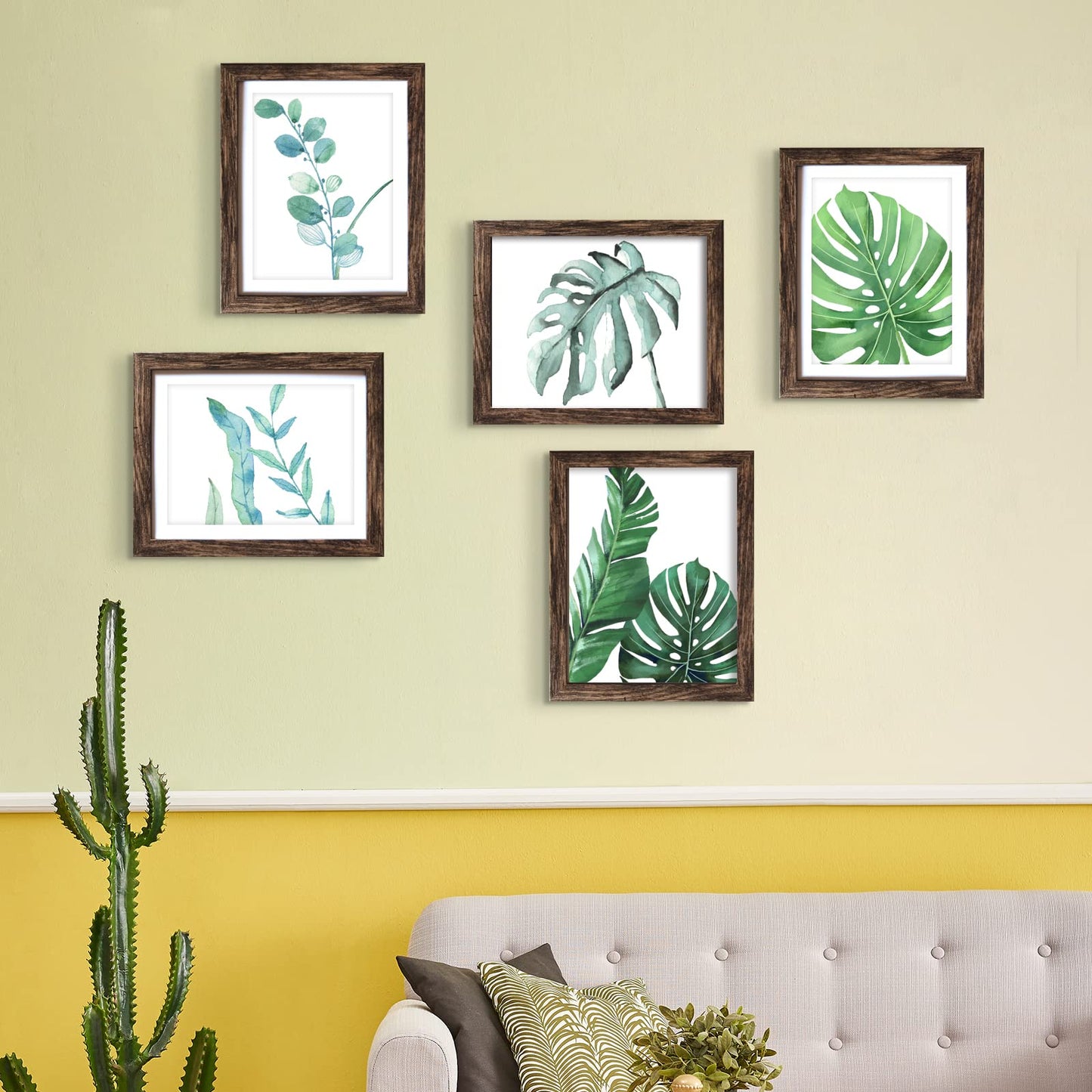 SESEAT 8x10 Picture Frames Rustic Brown with Mat Photo Frames 4 Pack