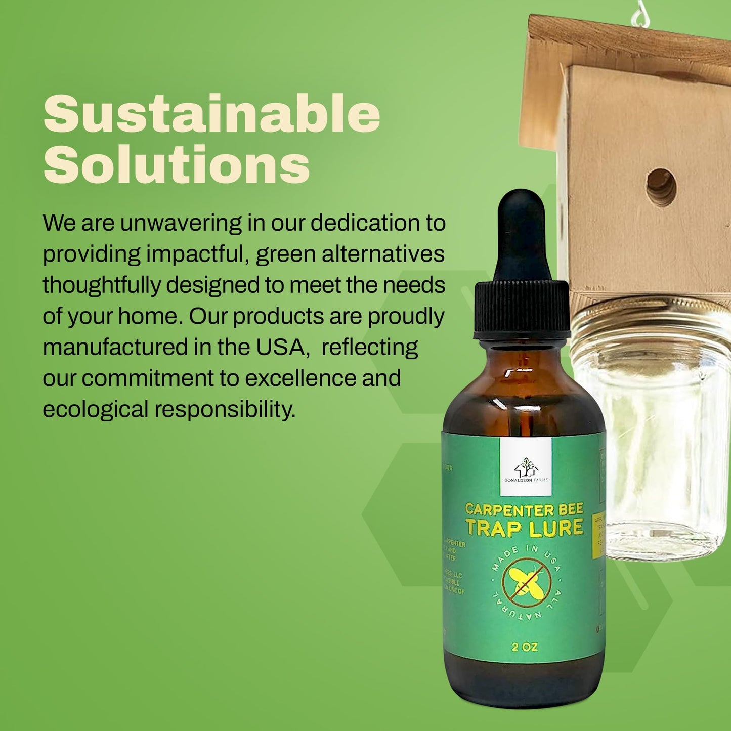 Donaldson Farms Carpenter Bee Natural Attractant Lure, Gentle on Honey Bees 2oz