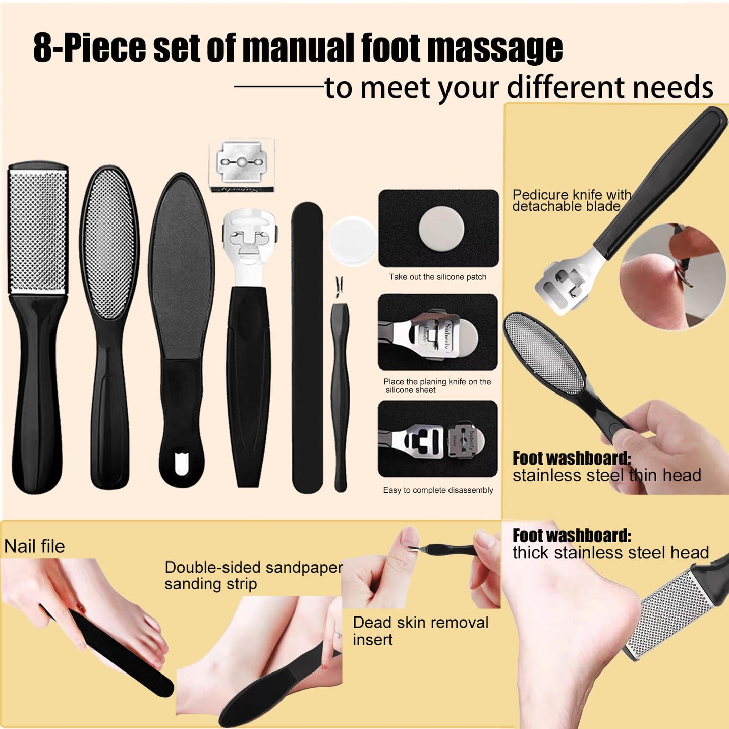 Darmave™ Electric Foot Callus Remover, Smooth Pedicure Wand with 60 Sanding Pads, Foot Scrubber File, Pedicure Tools for Feet, Heel Scraper for Cracked Heels
