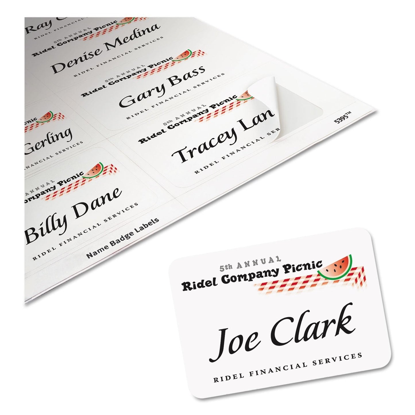 White Adhesive Name Badges - Avery 5395