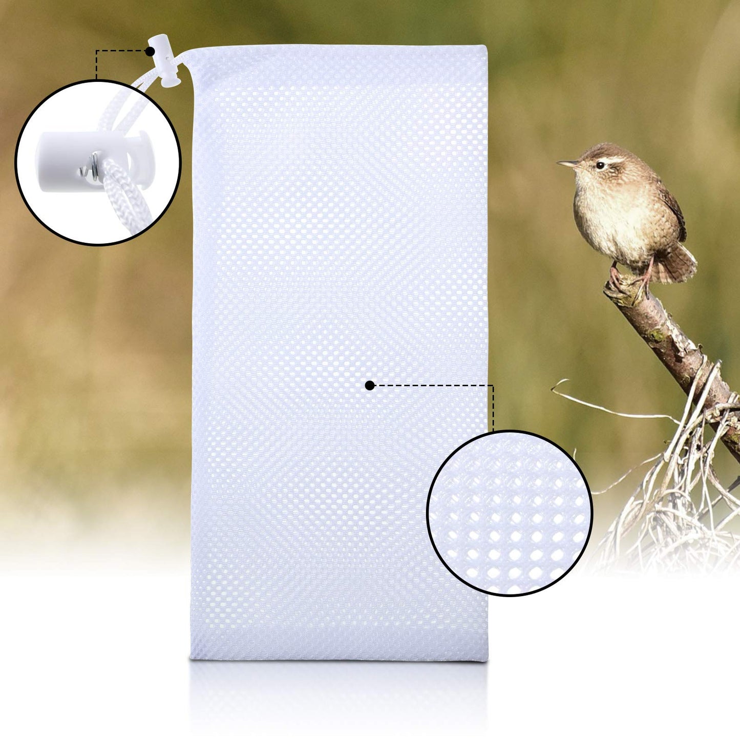 Shihanee 6 Pieces Finch Sock Feeder Bird Feeder Socks for Wild Bird Seed Sock