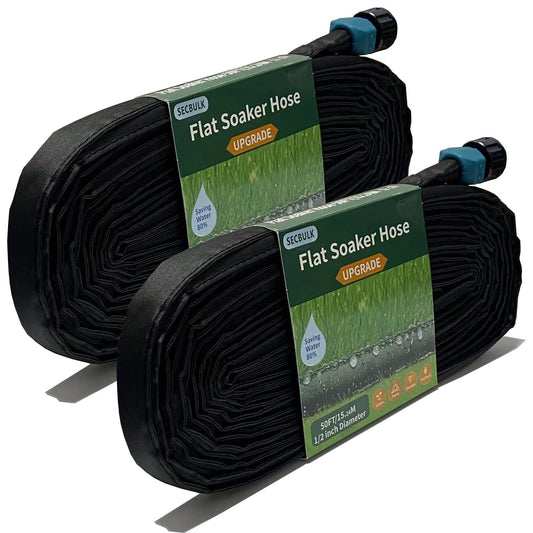 2024 Flat Soaker Hose 100 ft for Garden, 100' (50ft x 2) Linkable Drip Hose Diy