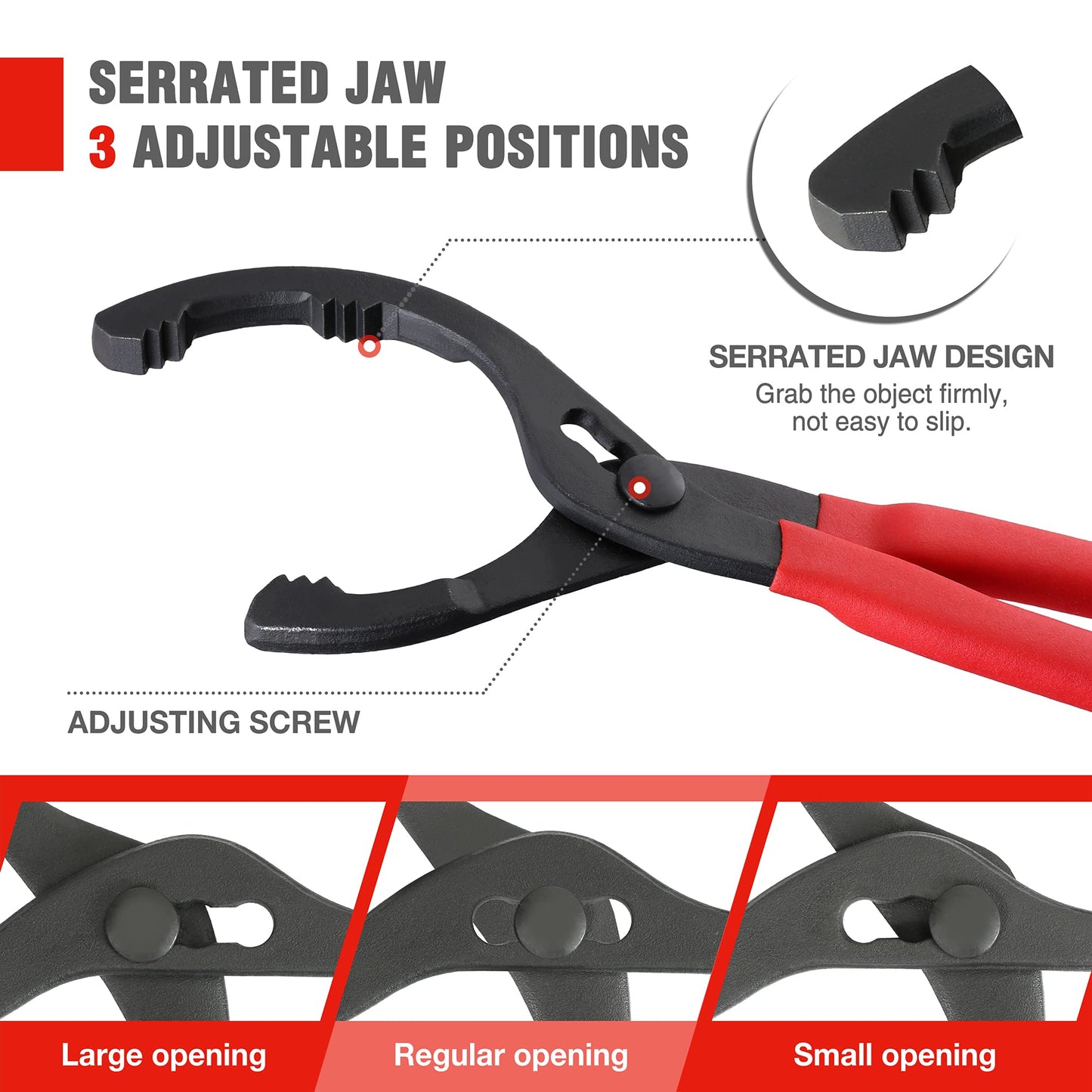 WORKPRO 12" Adjustable Oil Filter Pliers, Wrench Adjustable Oil Filter Removal