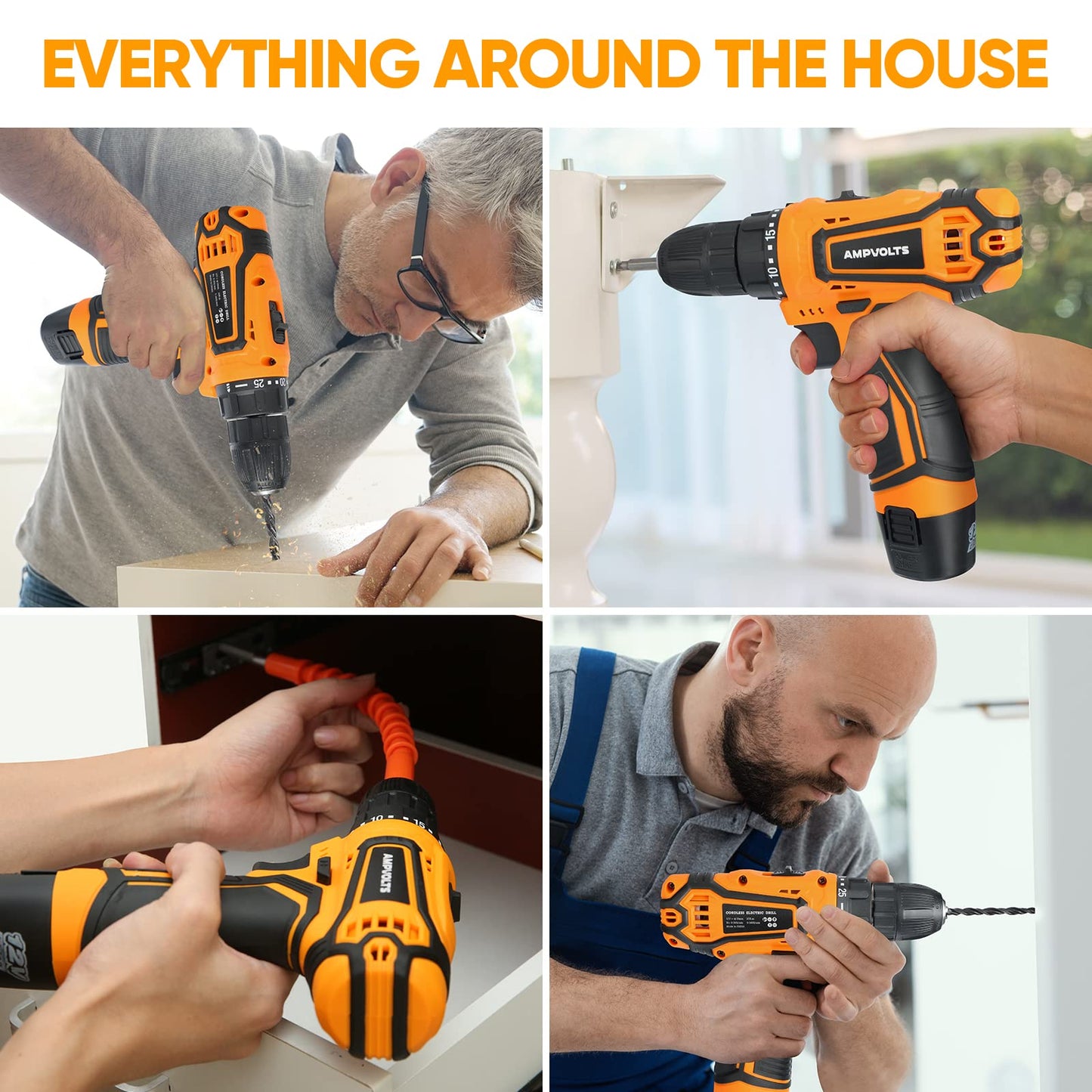 Cordless Drill Set, 12V Max Lithium-Ion, 24-Piece Accessories