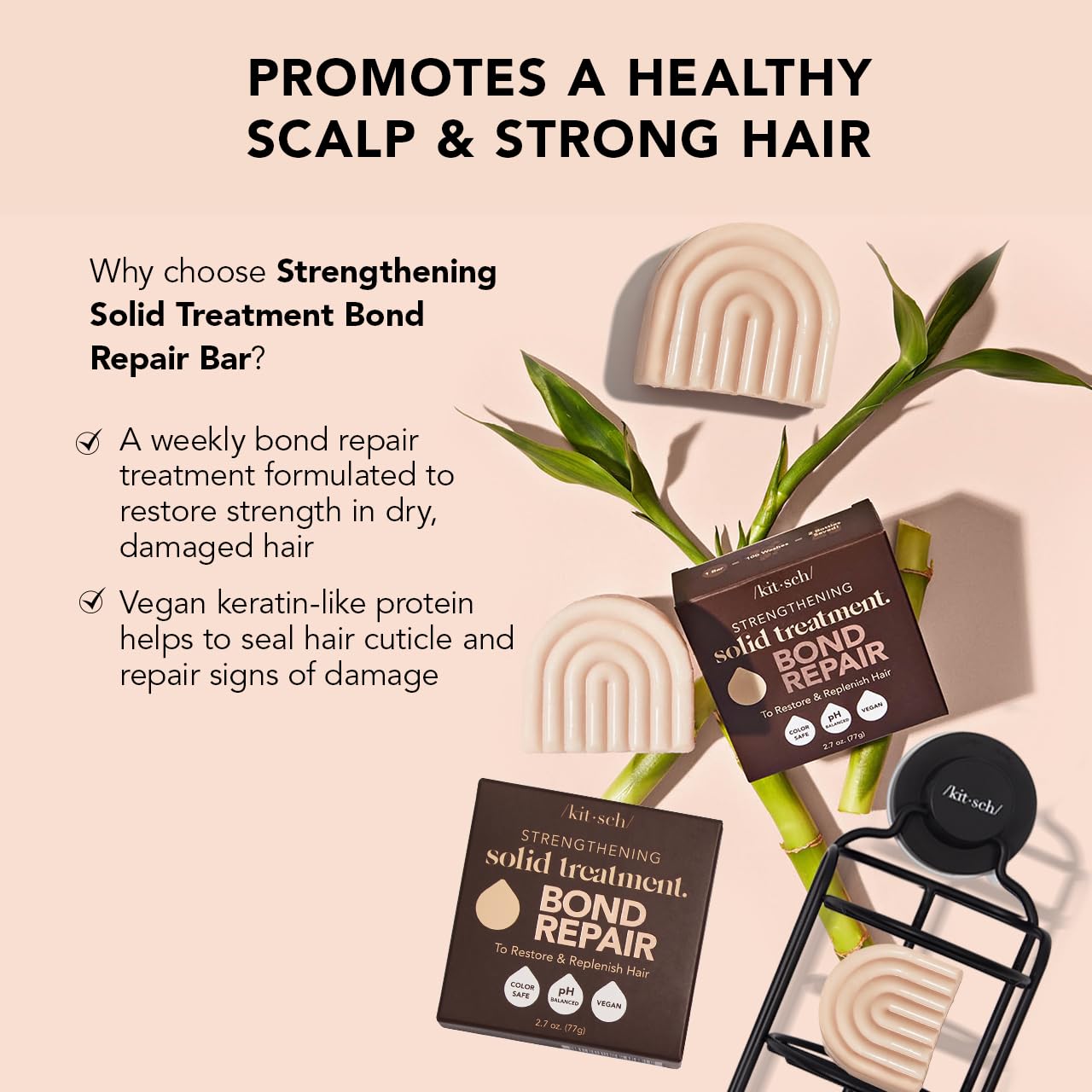 Kitsch Strengthening Solid Treatment Bond Repair To Restore Replenish Hair 2.7oz