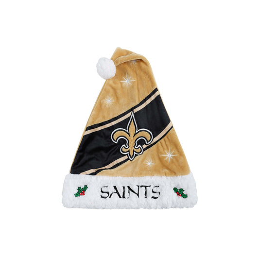 FOCO NFL Team New Orleans Saints Logo High End Holiday Santa Cap Hat