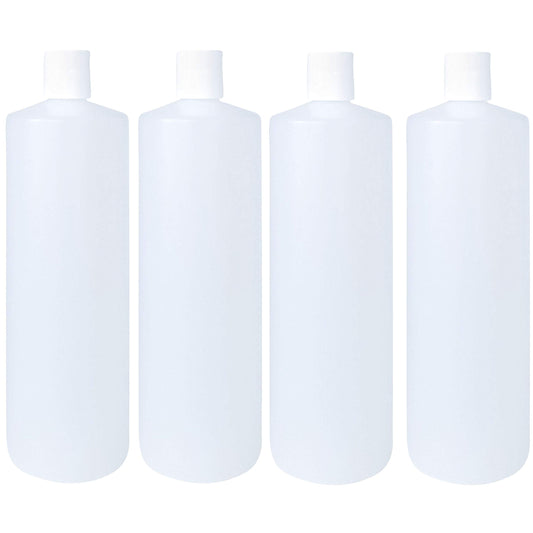 32oz  HDPE Plastic Cylinder Squeeze Bottles with Dispensing Press Disc Top Caps