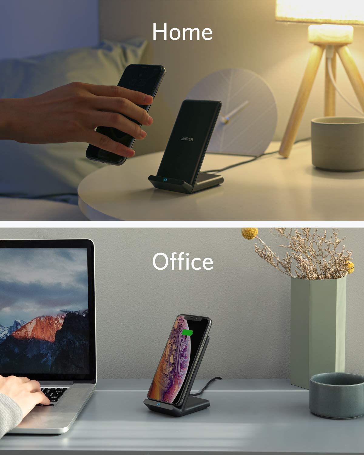 Anker 2-Pack 313 Wireless Charger PowerWave Stands, Qi-Certified, NO AC ADAPTOR