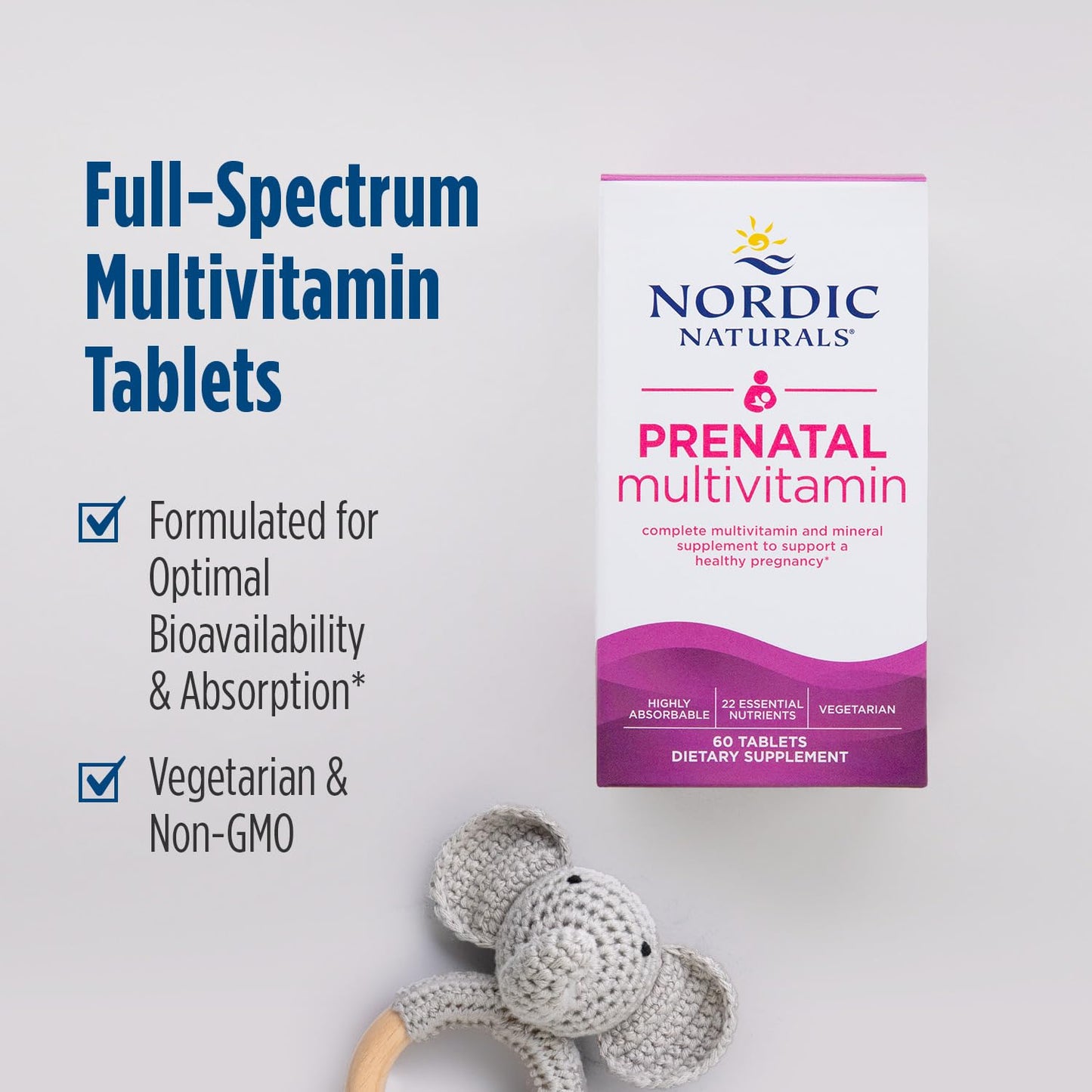 Nordic Naturals Prenatal Multivitamin 60 Tablets, Brand New In Box Exp 01/25