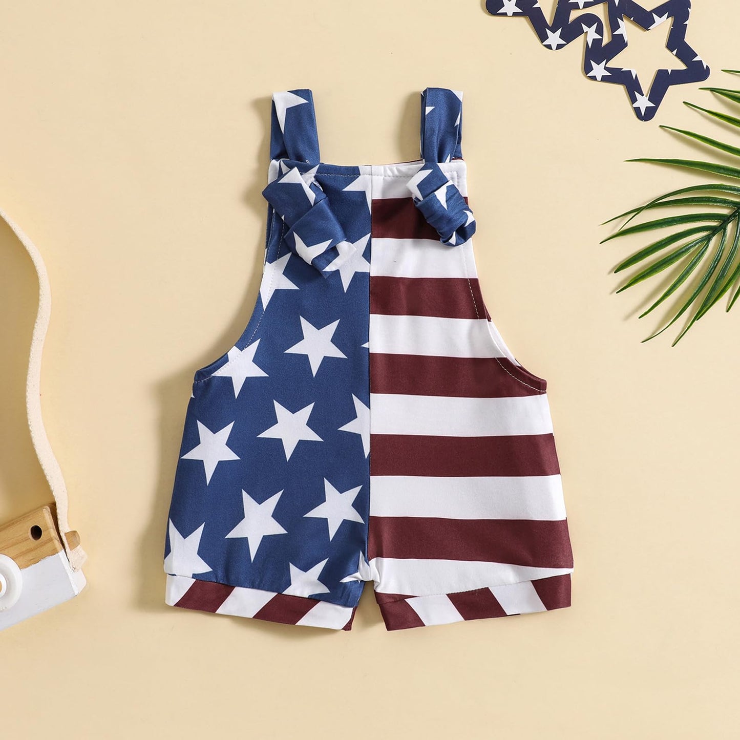 July 4th Baby Outfit Stars Stripes Romper Independence Day Overalls 6-12 Months