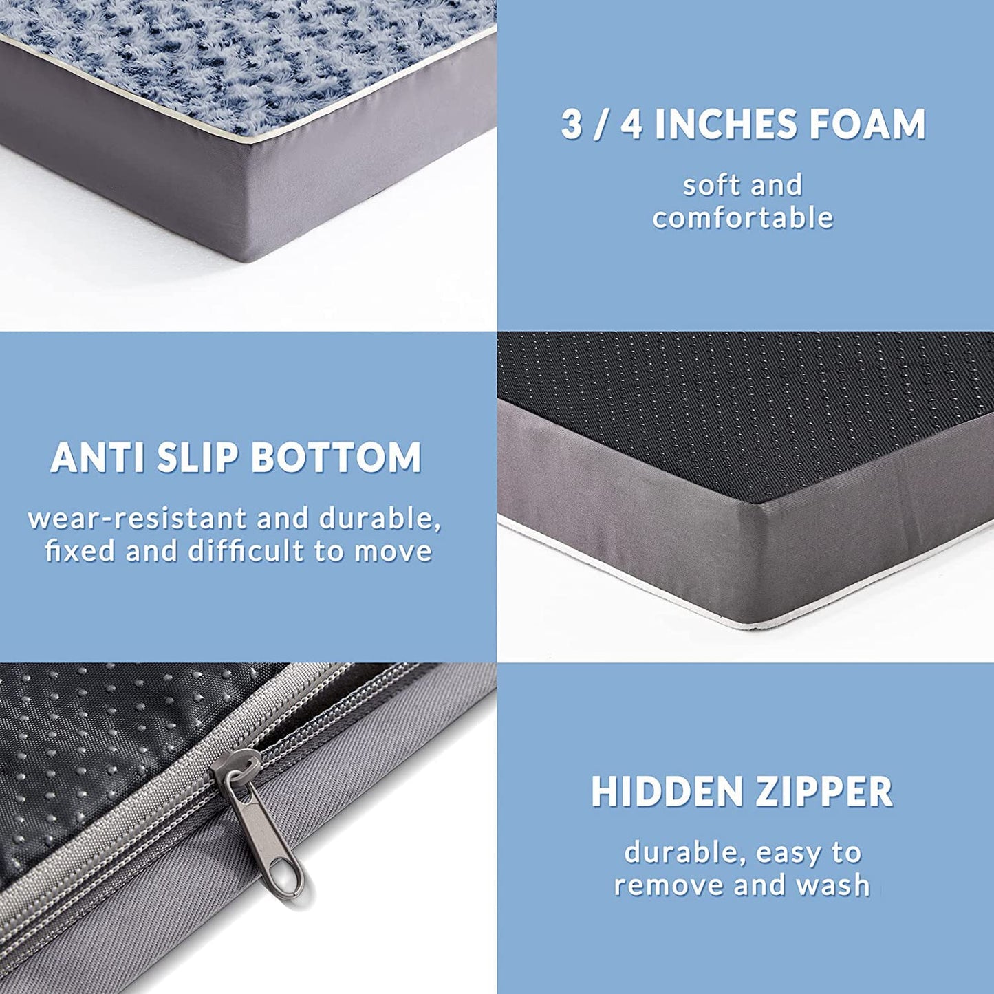 XL Orthopedic Dog Bed for Large and Extra Large Dogs, Egg-Crate Foam - GREY