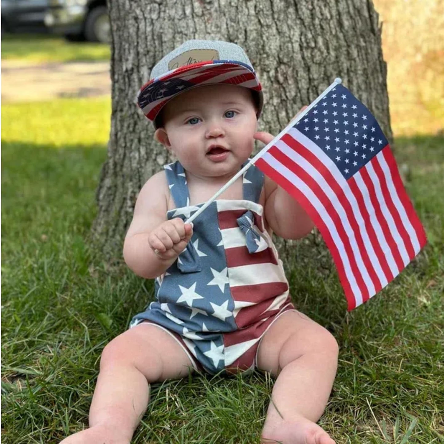 July 4th Baby Outfit Stars Stripes Romper Independence Day Overalls 6-12 Months