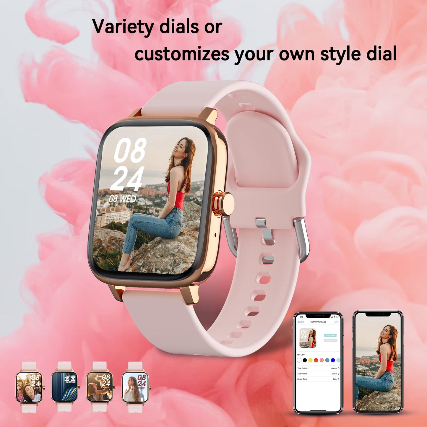 Smart Watch for Android & iOS, 1.7'' screen, Pedometer/Calories/Health/Sleep