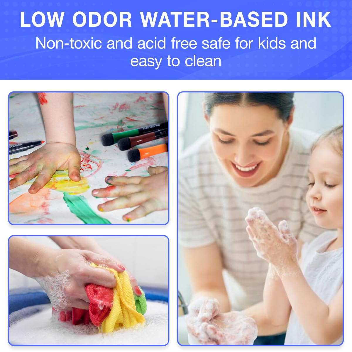 Magnetic Dry Erase Markers, 1-2mm Fine Point Tip, 12 markers/colors per pack