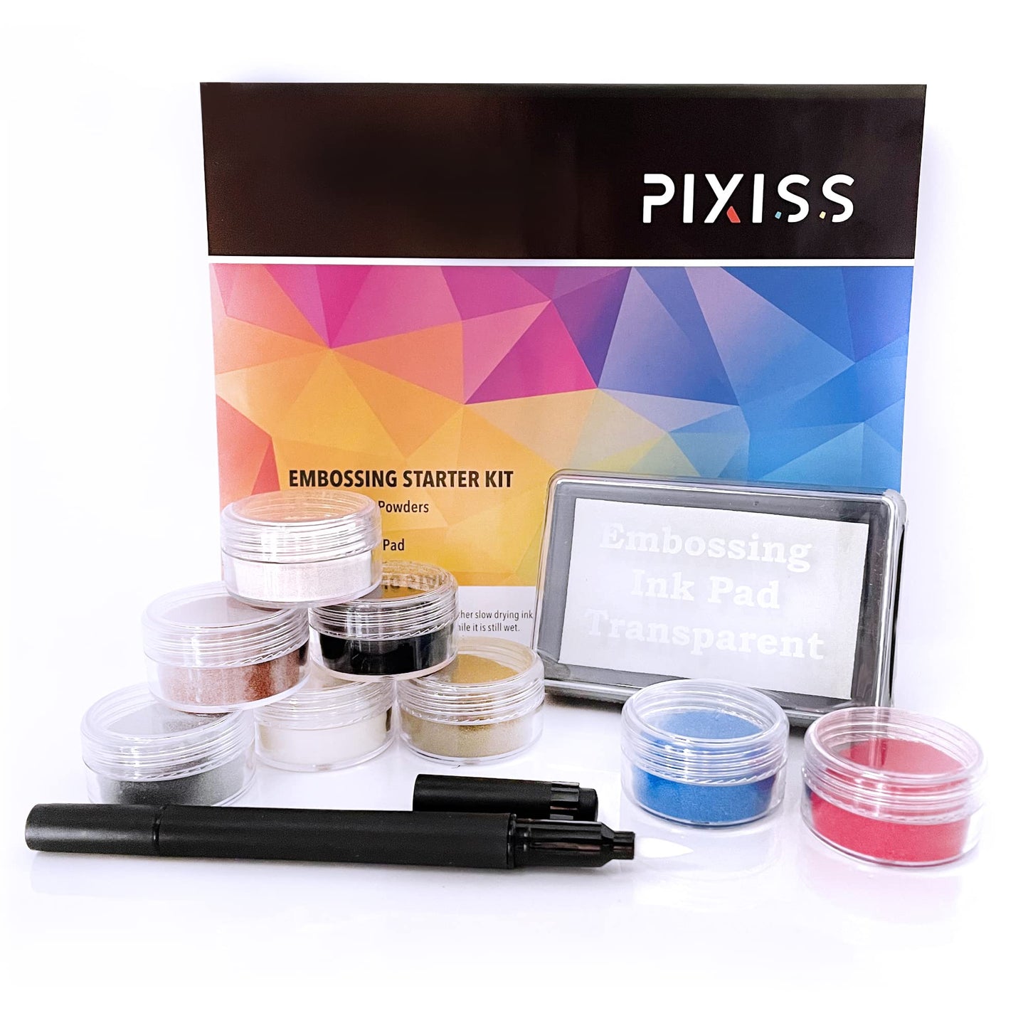 Embossing Kit, Powder, Clear Embossing Pen, Embossing Ink Pad, 8X 10ml
