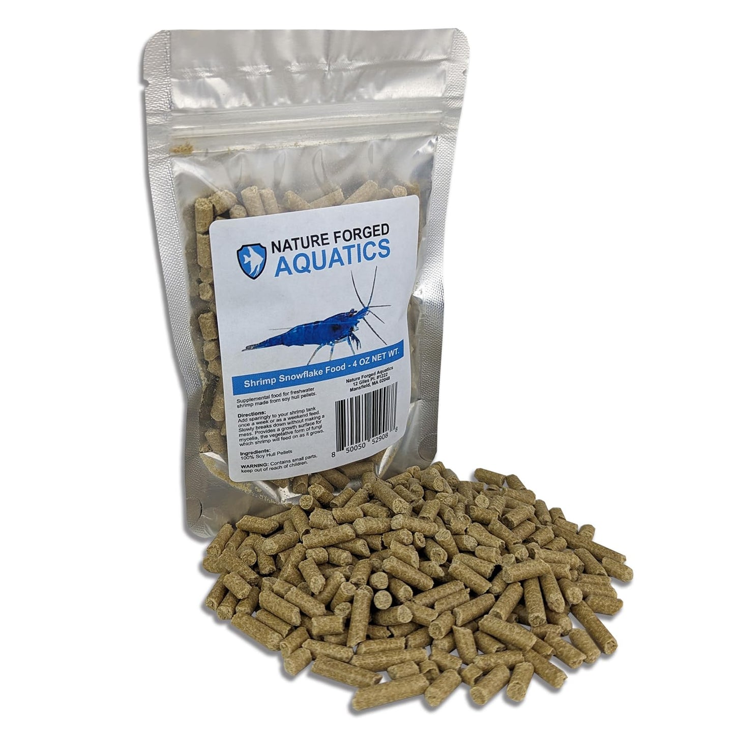 Shrimp Snowflake Natural Soy Hull Pellets for Freshwater Shrimp 4 OZ