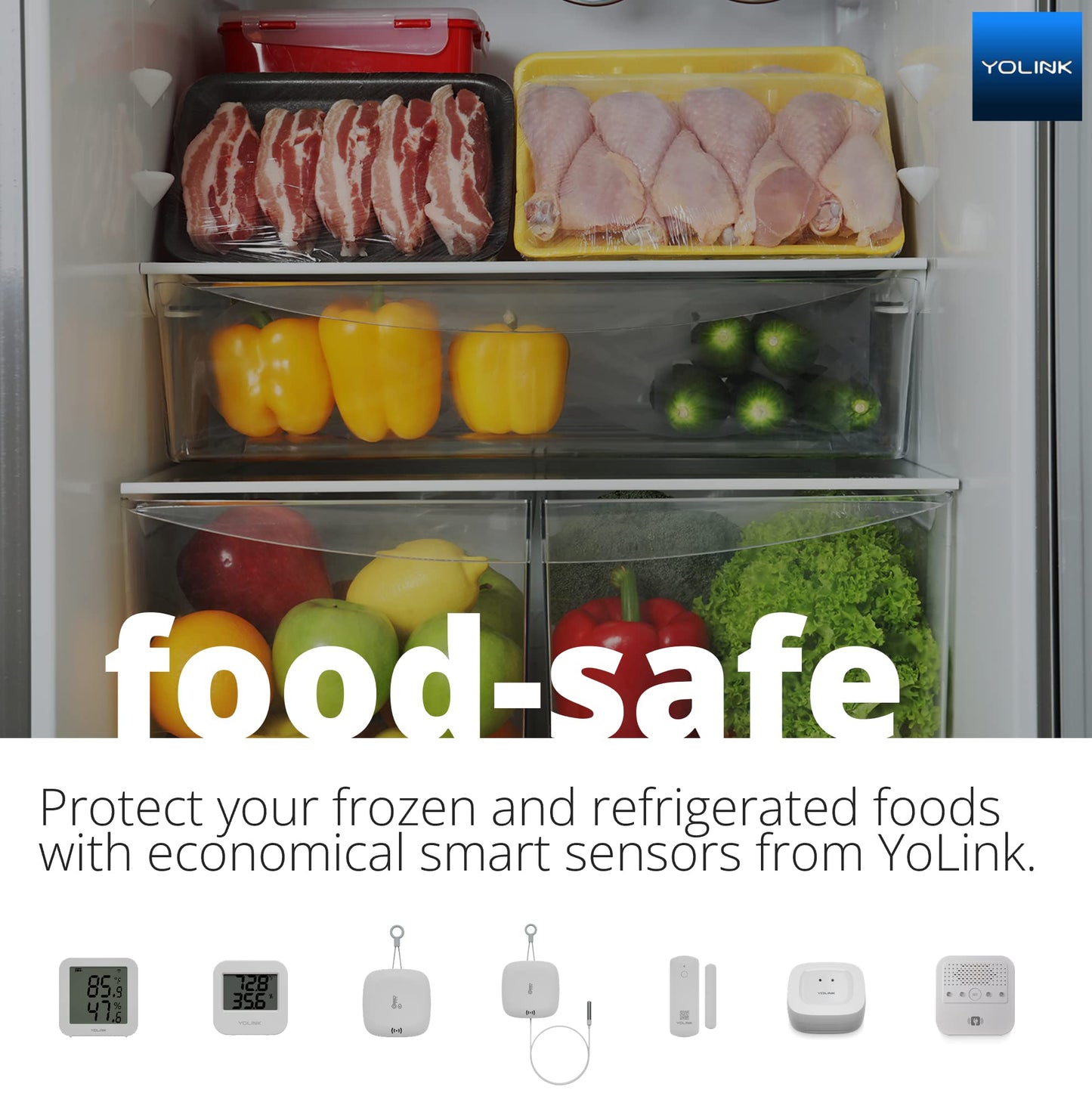Smart Wireless Temperature/Humidity Sensor Wide Range for Freezer Fridge Monitor