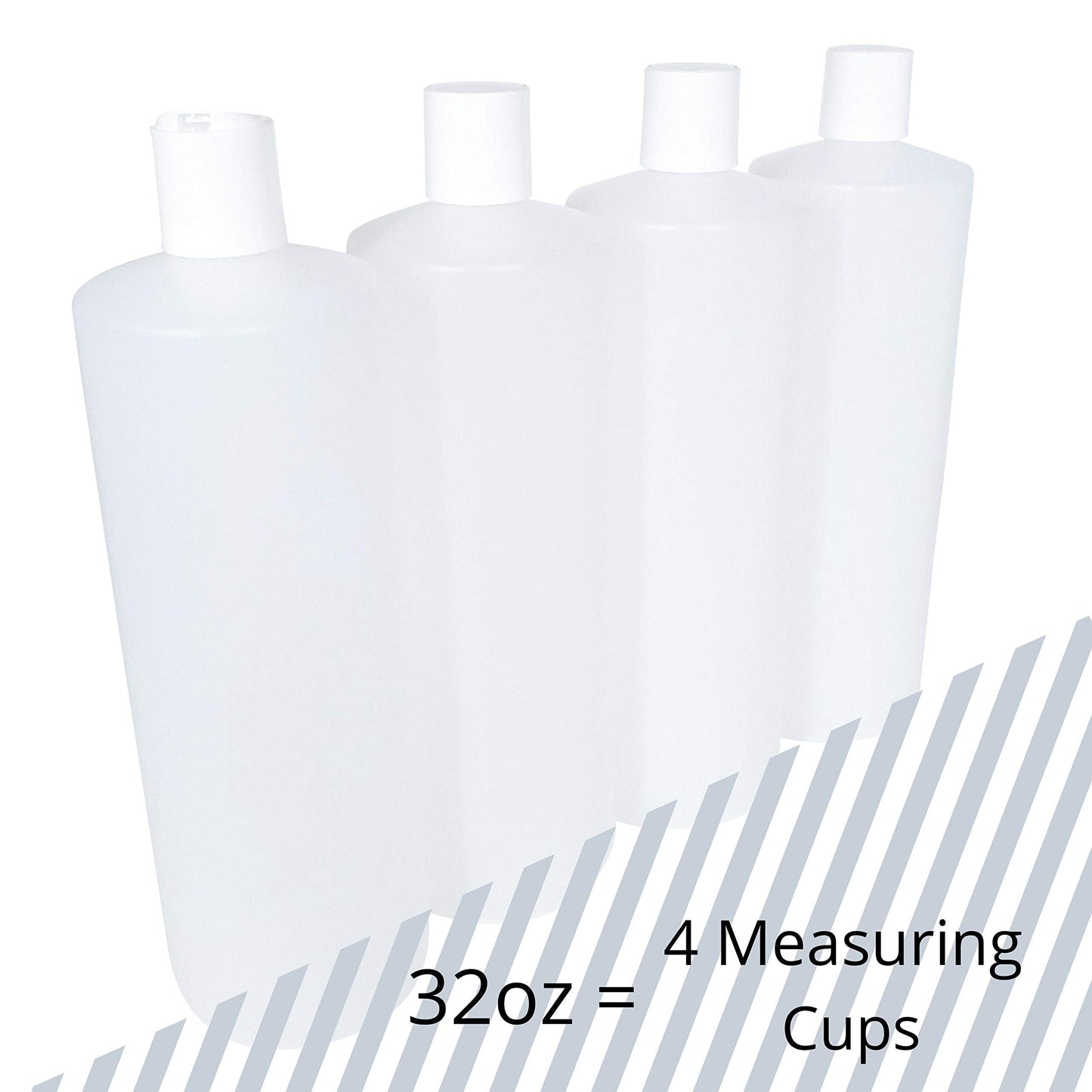 32oz  HDPE Plastic Cylinder Squeeze Bottles with Dispensing Press Disc Top Caps