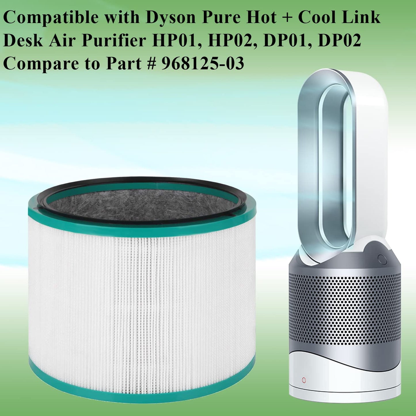 Air Filter Replacement for Dyson DP01 DP02 Desk Air Purifiers, Part # 968125-03