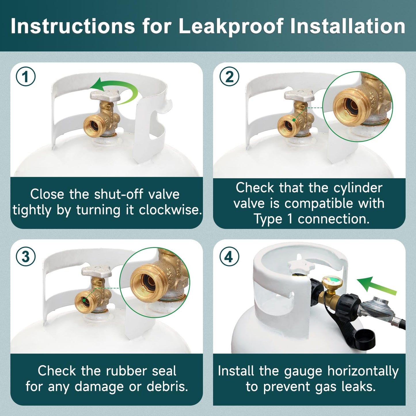 GASPRO Propane Splitter & Gauge, 2-Way for 5-20LB Tanks, Heaters, Stoves, Grills