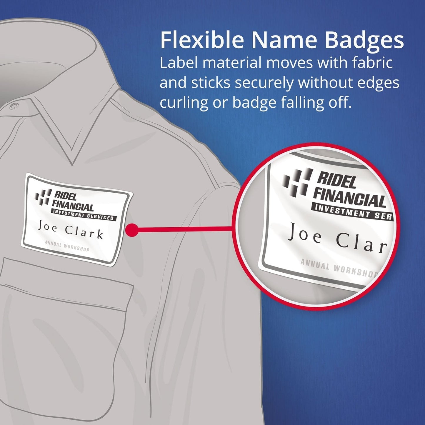 White Adhesive Name Badges - Avery 5395