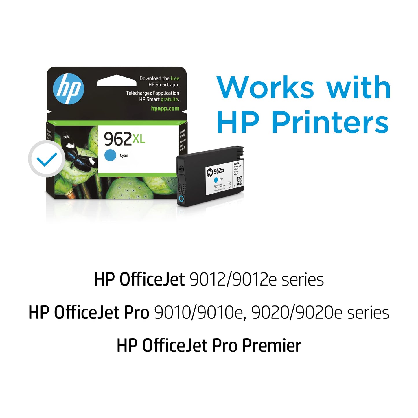 HP 962XL Cyan High-yield Ink Cartridge for OfficeJet 9010 9020 Series 3JA00AN