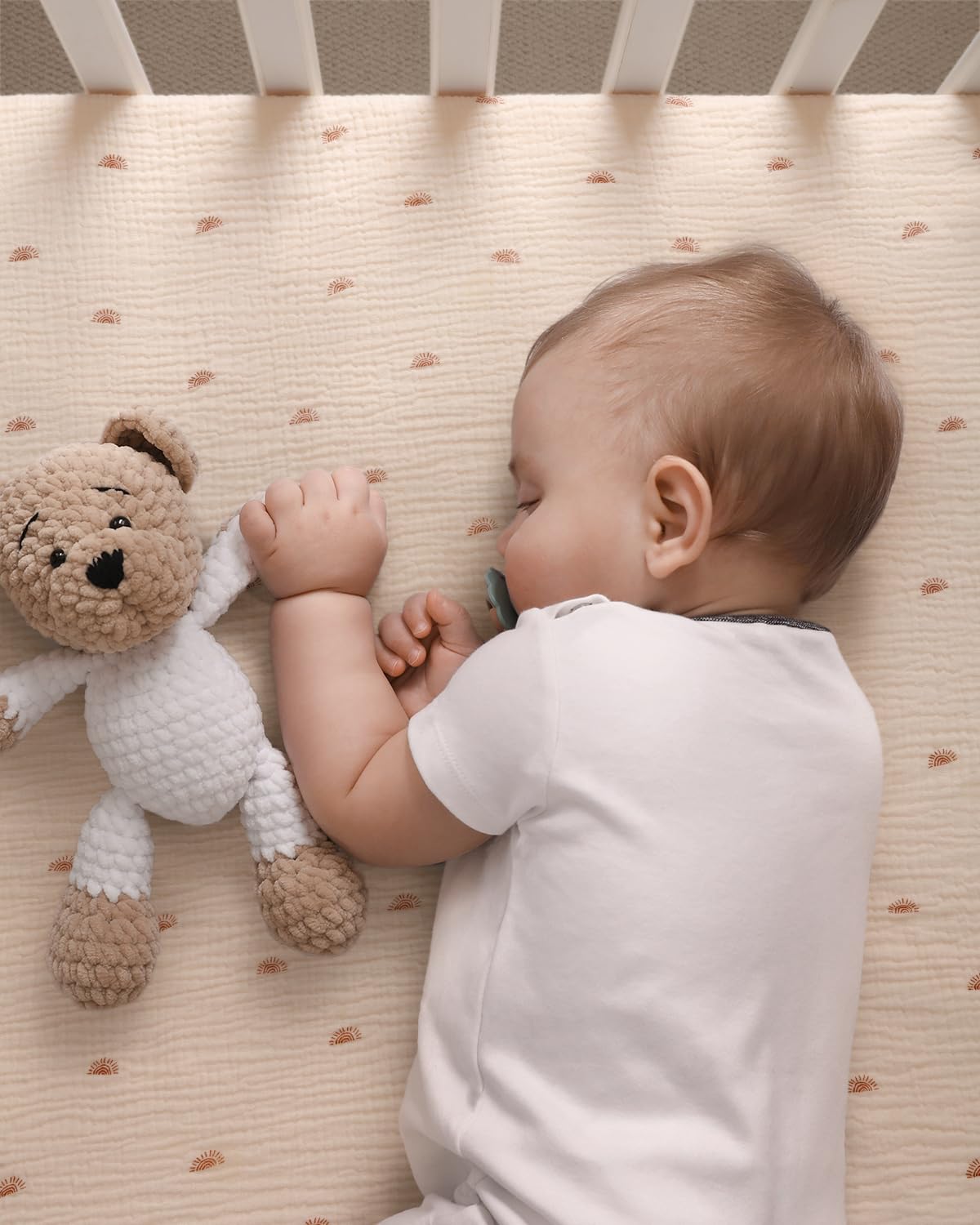 Blissful Diary Muslin Crib Sheets Boho Neutral Soft Cotton Baby  52''x28'' 2Pack