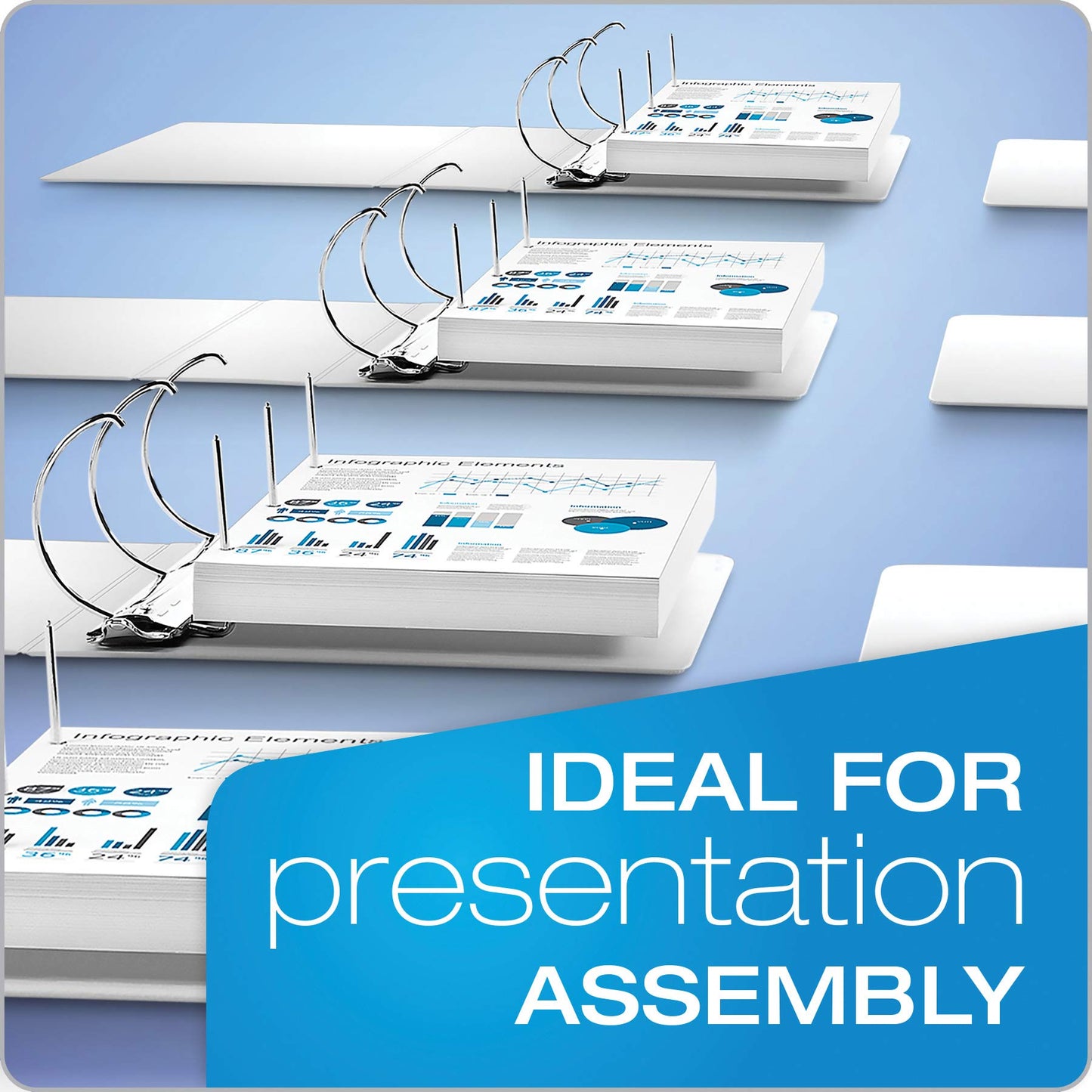 5-Pack - 2" D-Ring Binder, 425 Sheet Capacity, ClearVue Cover, White (49120)