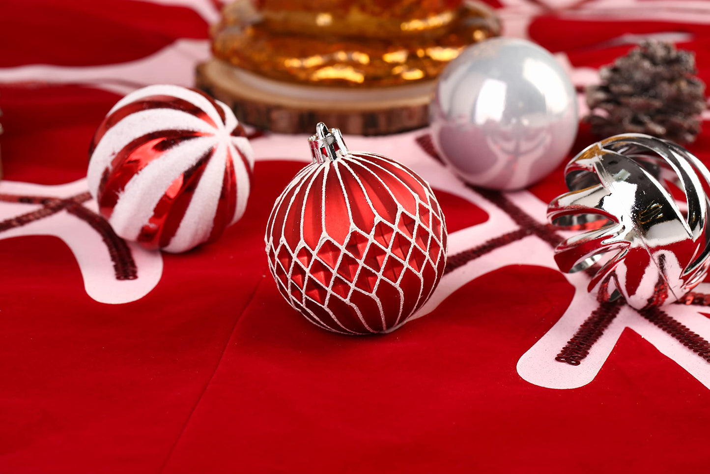 24pcs 2.36'' Christmas Tree Balls Ornaments Shatterproof Colorful Glittering