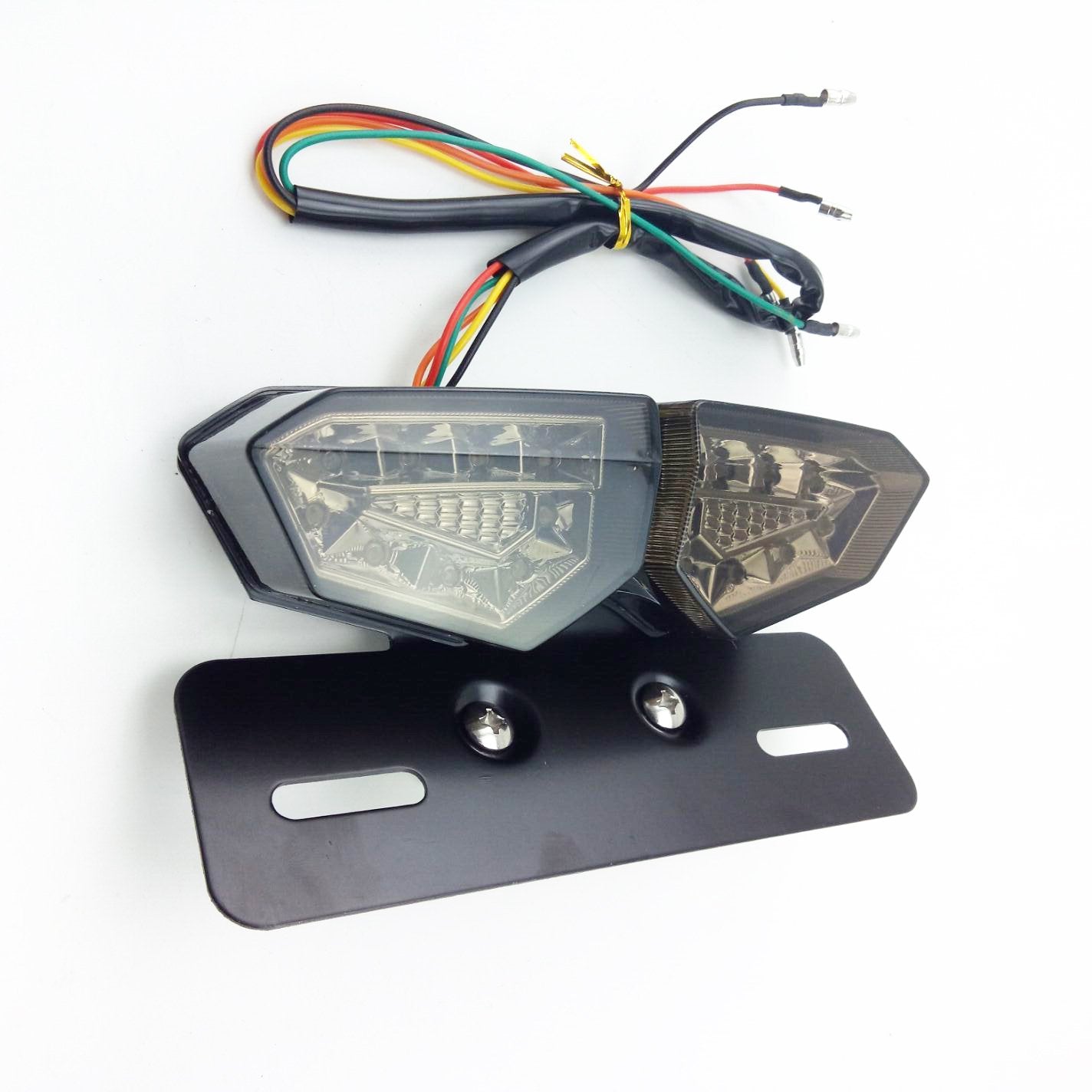 Turn Signal Lamp License Plate Bracket Smoke Lens Integrated Tail Light