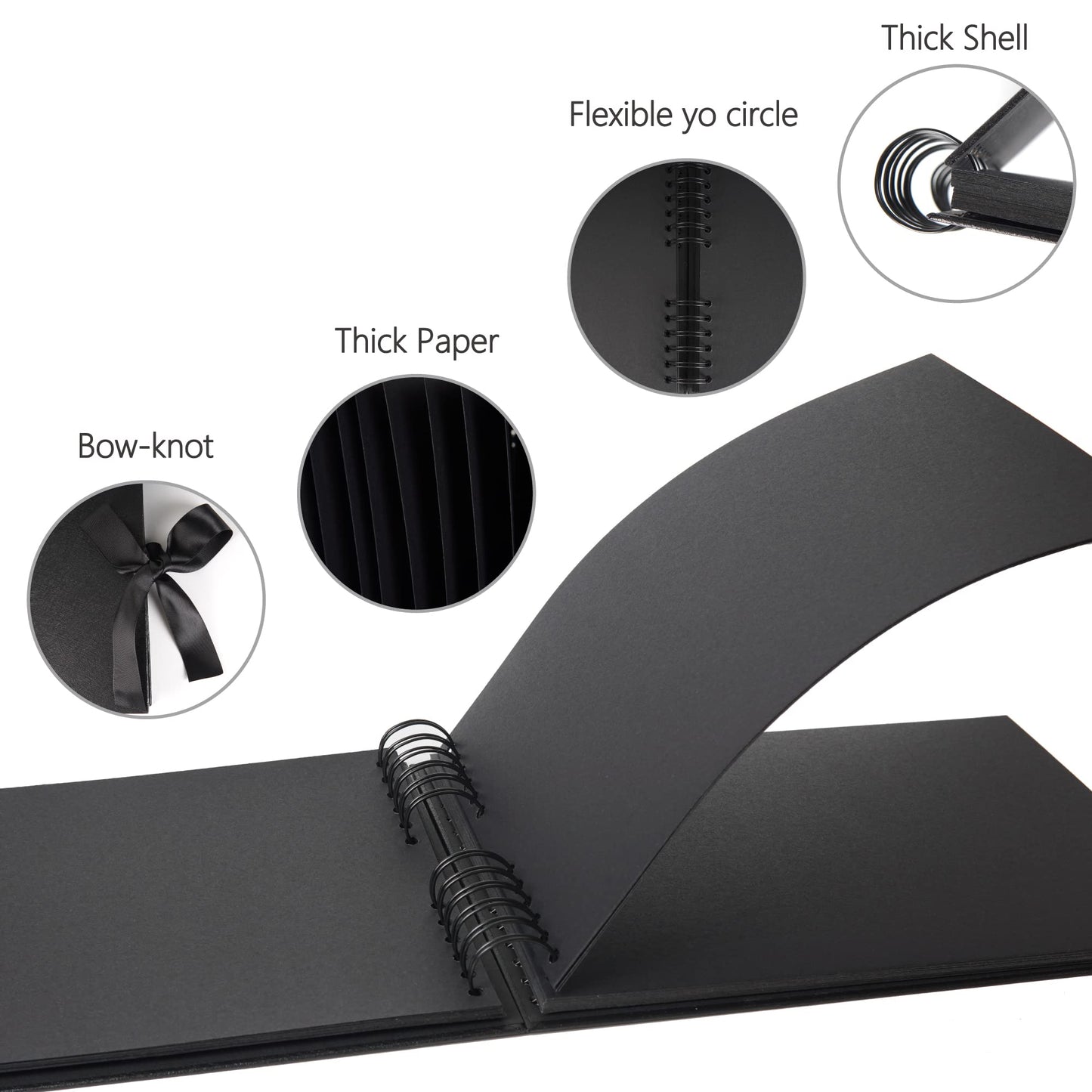 Photo Album Scrapbook, 12x8+" - DIY Craft for Anniversary, Wedding, Travel, Baby