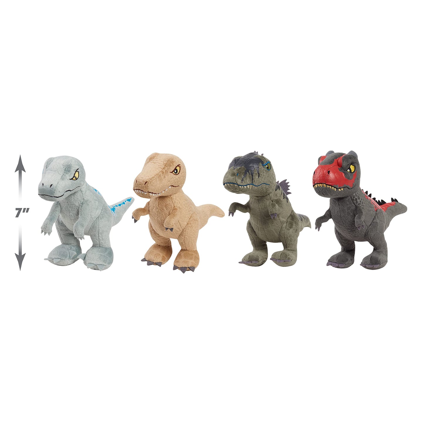 Just Play Jurassic World Plush Collector Set, 4-pieces, 7-inch Dinosaur