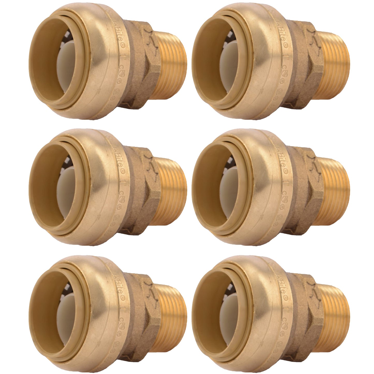 SharkBite U142LF Male 1x3/4" MNPT Adapter, 6pack, Push-to-Connect PEX CPVC PE-RT