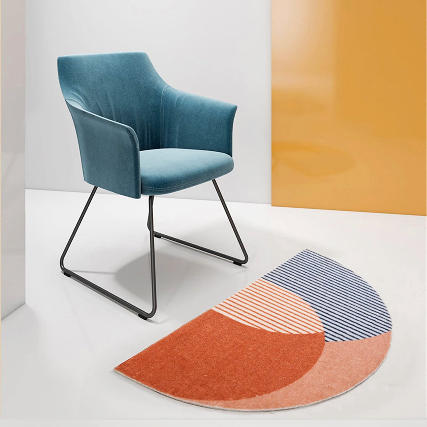 Half Round Inside Door Mats, 17"x28" Entryway Rug Boho Door Mat, Half Circle