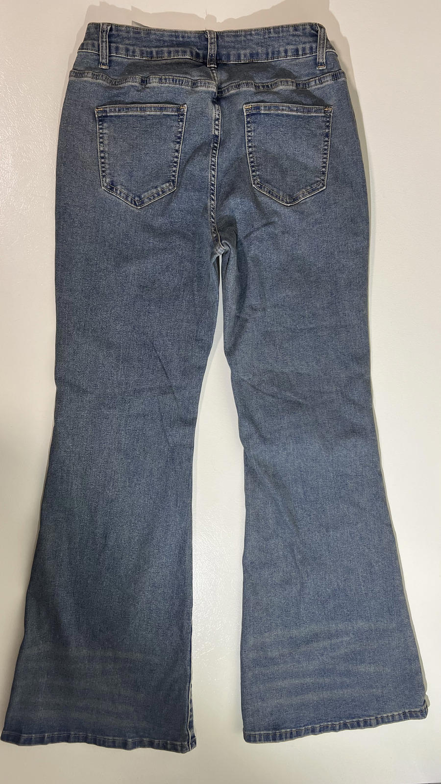 Women's Flare Leg Stretchy Denim Pants Y2k Size - M