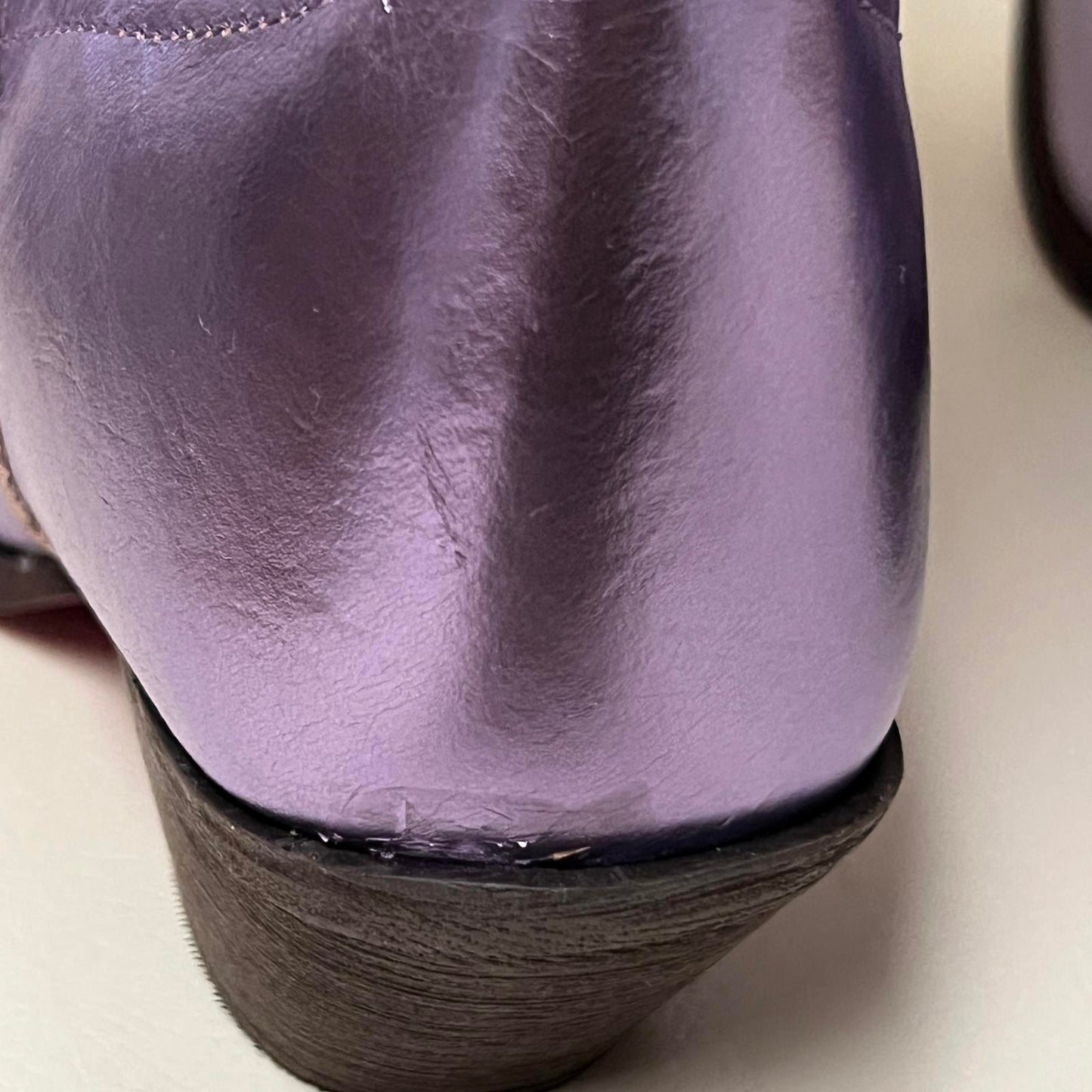 Metallic Purple Cowboy Boots with Embroidered Design