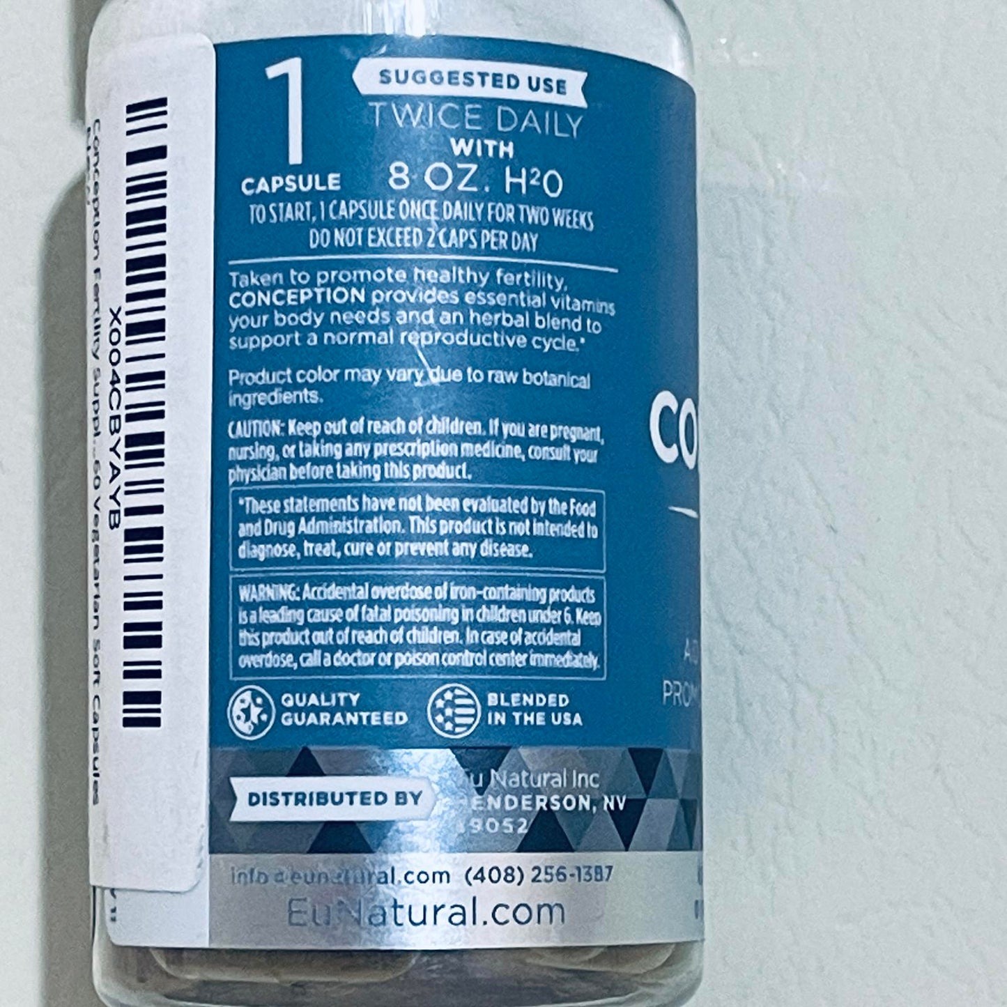 Eu Natural Conception For Her Fertility Aid Dietary Supplement, 60 Vegetarian Capsules EXP 7/2026