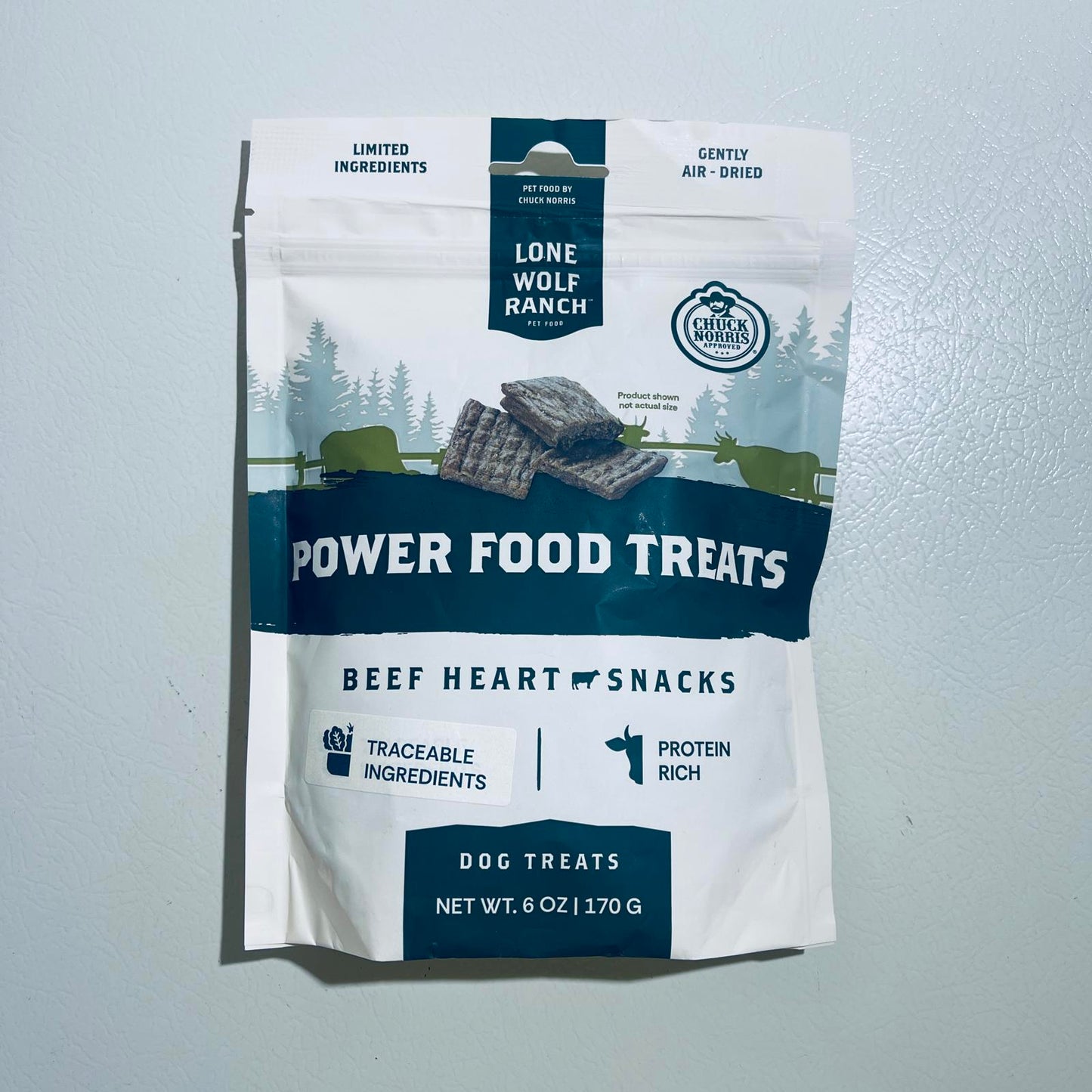 Lone Wolf Ranch Power Food Treats Beef Heart Dog Treats 6 oz BEST by 3/3/26
