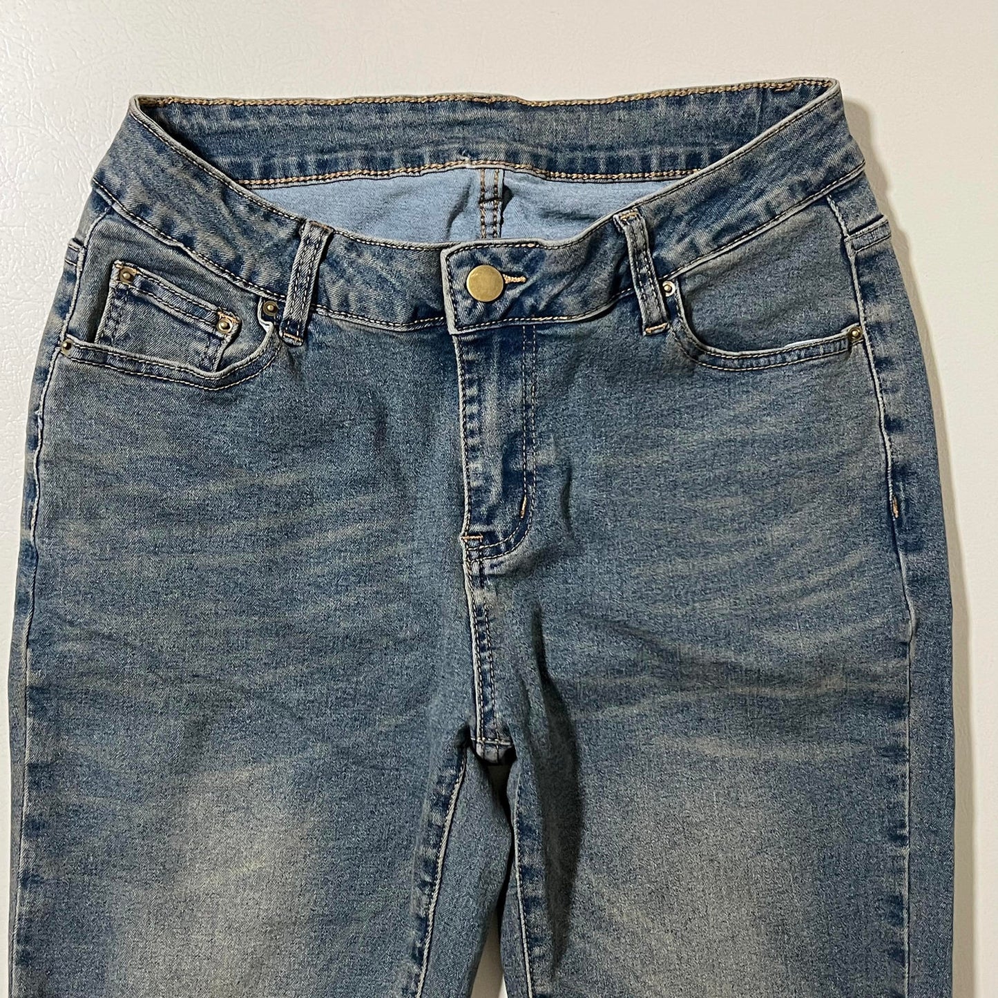 Women's Flare Leg Stretchy Denim Pants Y2k Size - M