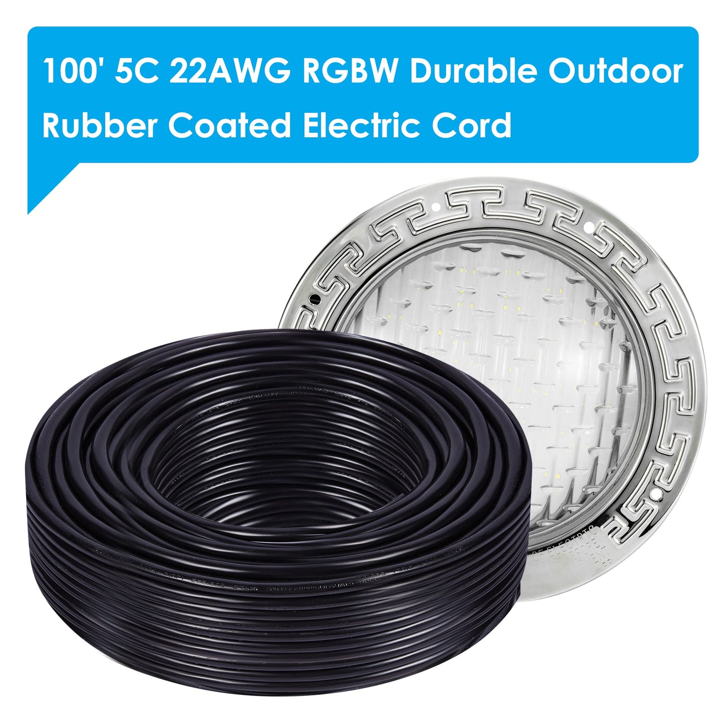 HQUA PN01DC 120V AC LED RGBW Color Change Inground Pool Light, 10" 35W 3000lm