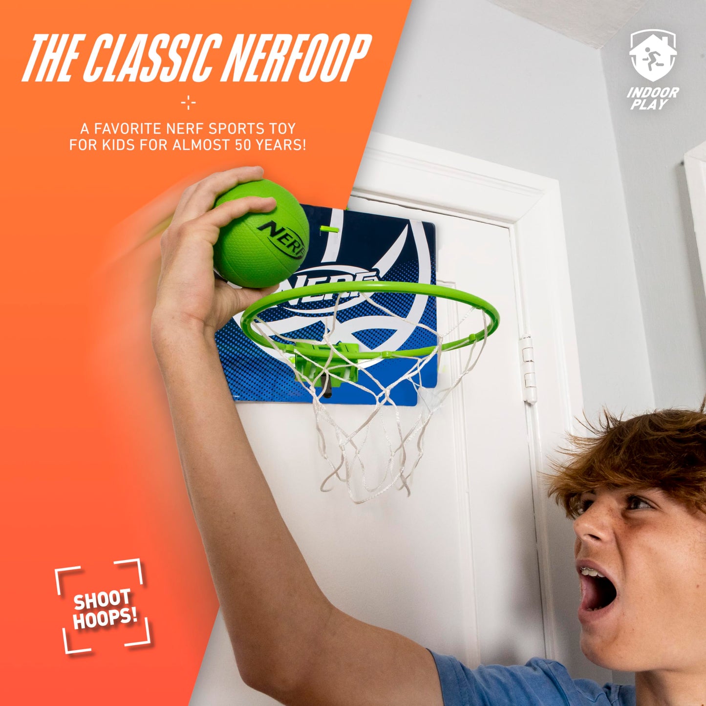 Nerf Mini Over The Door Basketball Hoop -Nerfoop Indoor Basketball Hoop for Kids