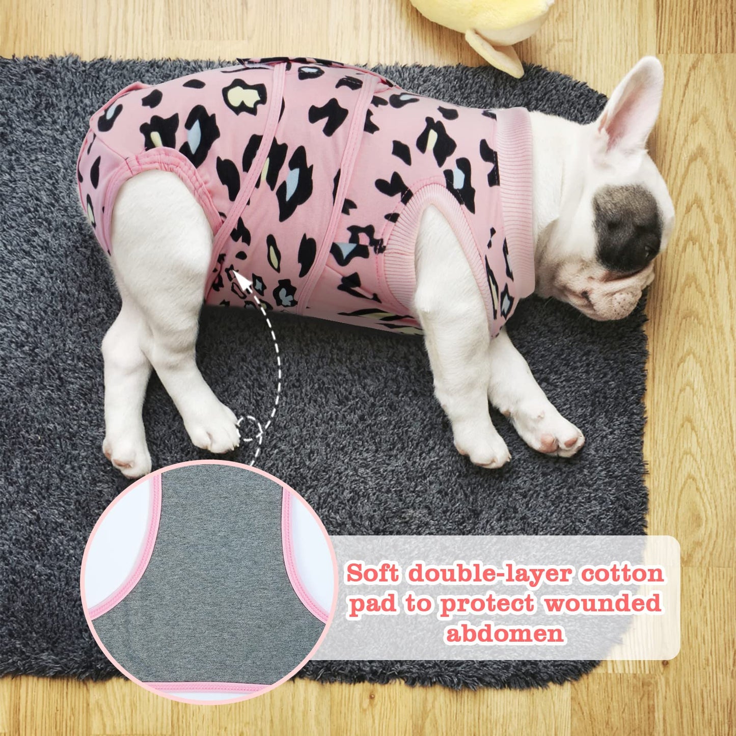 Recovery Suit for Dogs After Surgery Soft Breathable Dog - Pink Leopard XXL