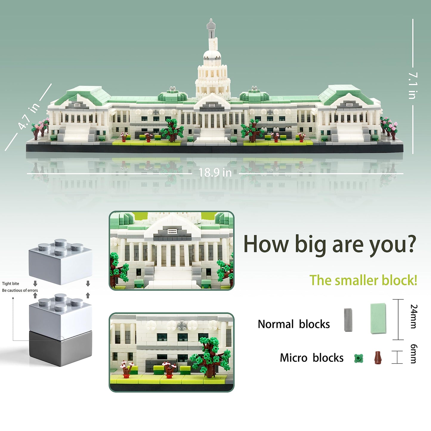 KLMEi Micro Mini Blocks United States Capitol Famous Building  (14+)  3630 PCS